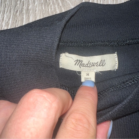 MADEWELL Drapey-Rib Mockneck Top SIZE MEDIUM - Picture 3 of 4